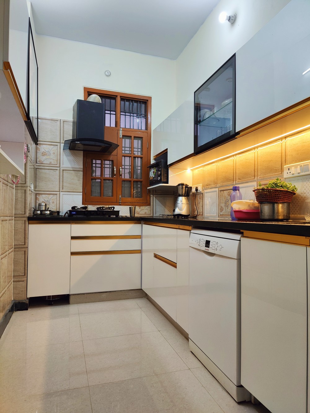 White Modular Kitchen